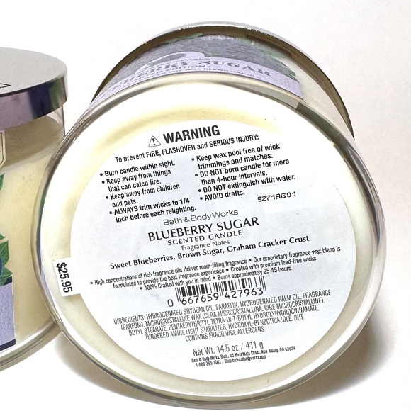 BLUEBERRY SUGAR 3-Wick Candle - Picture 3 of 4